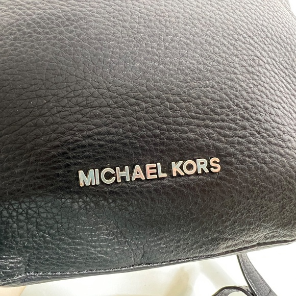 Michael Kors Black Pebbled Leather Handbag Shoulder Bag Silver Hardware *READ - Picture 7 of 16